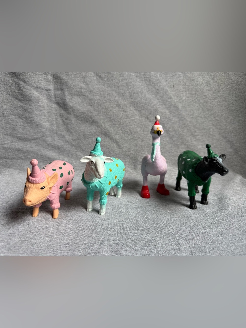 Party Animal Figurine Set - Pastel Pink, Mint, Lavender & Green